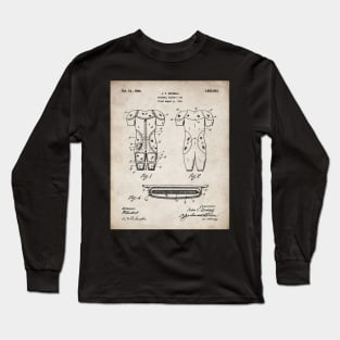 Football Pads Patent - Football Player Coach Team Art - Antique Long Sleeve T-Shirt